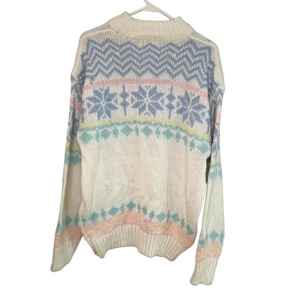 VTG Women’s Chunky Knit Grandma Sweater 80s 90s Snow Bunny NOS Ribbed 2X *Flaw - Picture 10 of 14